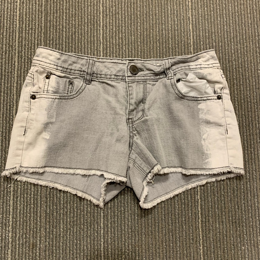 Grey denim shorts